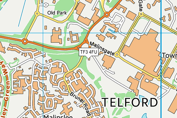 TF3 4FU map - OS VectorMap District (Ordnance Survey)