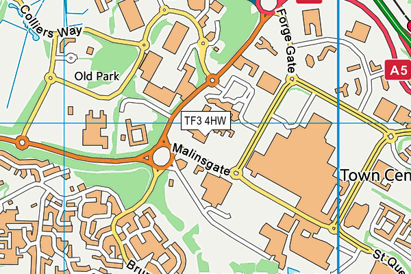 TF3 4HW map - OS VectorMap District (Ordnance Survey)