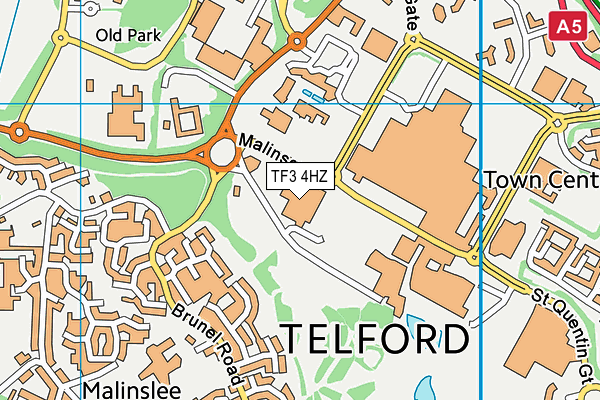 TF3 4HZ map - OS VectorMap District (Ordnance Survey)