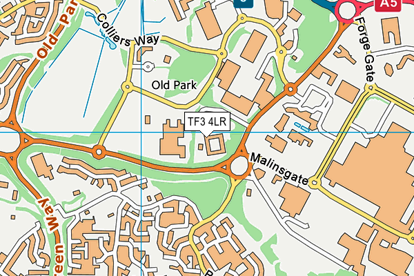 TF3 4LR map - OS VectorMap District (Ordnance Survey)