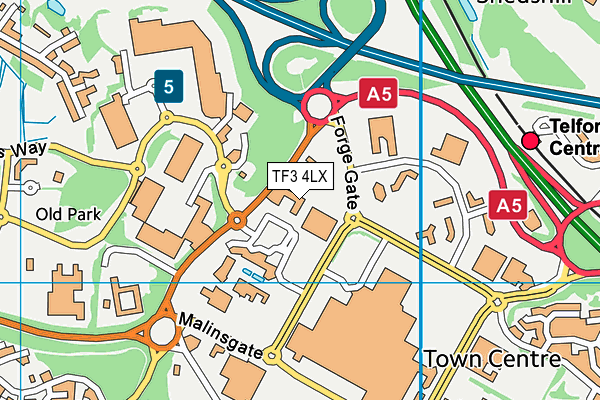 TF3 4LX map - OS VectorMap District (Ordnance Survey)
