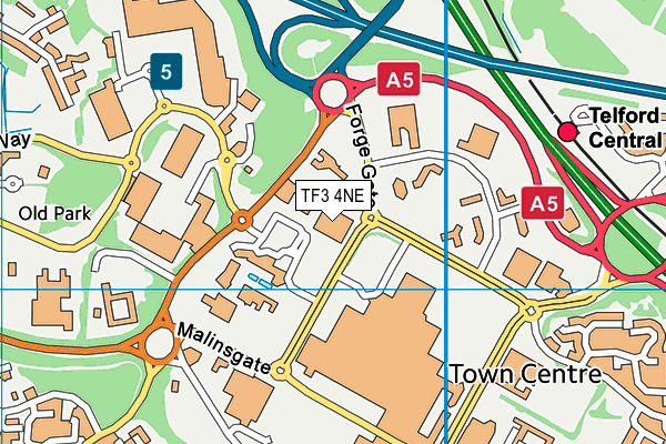 TF3 4NE map - OS VectorMap District (Ordnance Survey)