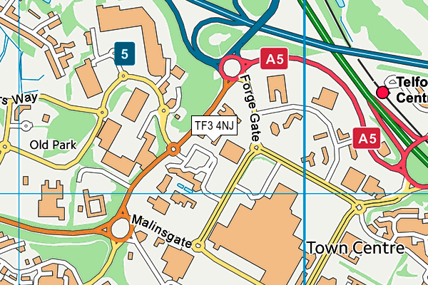 TF3 4NJ map - OS VectorMap District (Ordnance Survey)