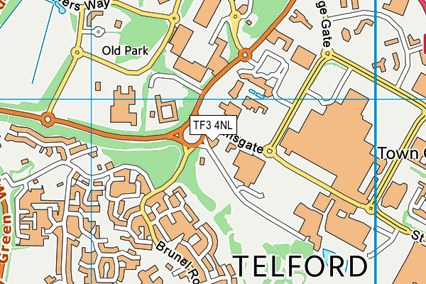 TF3 4NL map - OS VectorMap District (Ordnance Survey)