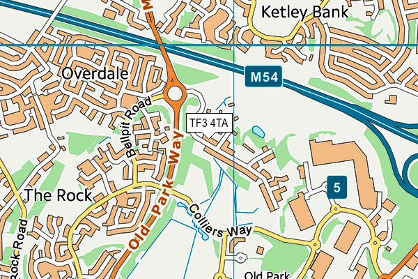 TF3 4TA map - OS VectorMap District (Ordnance Survey)