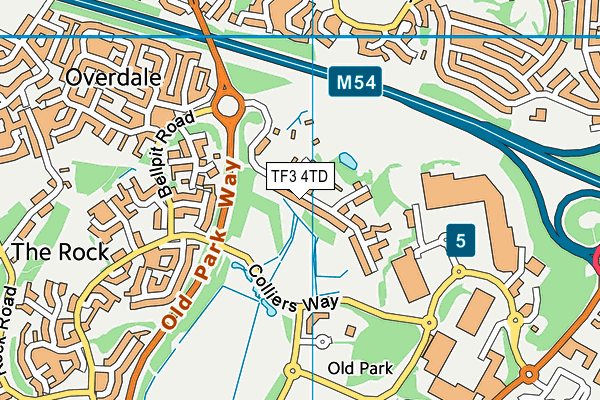 TF3 4TD map - OS VectorMap District (Ordnance Survey)