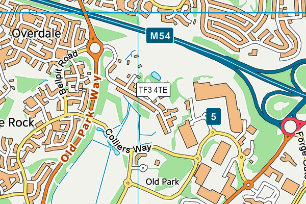 TF3 4TE map - OS VectorMap District (Ordnance Survey)