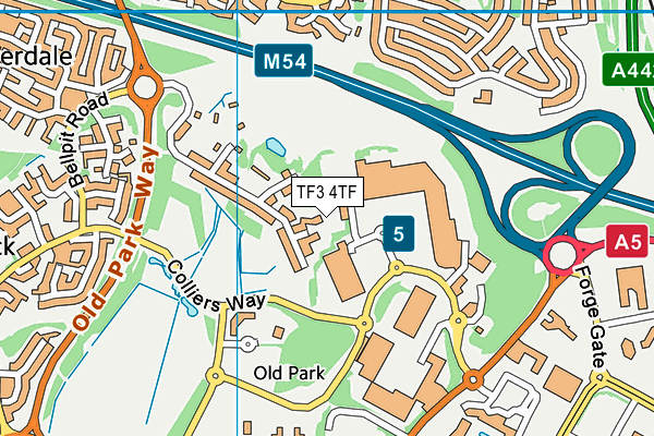 TF3 4TF map - OS VectorMap District (Ordnance Survey)
