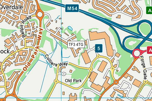 TF3 4TG map - OS VectorMap District (Ordnance Survey)
