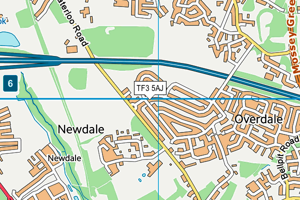 TF3 5AJ map - OS VectorMap District (Ordnance Survey)