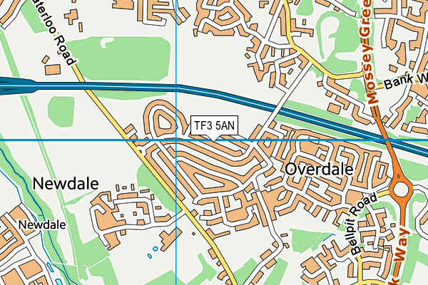 TF3 5AN map - OS VectorMap District (Ordnance Survey)