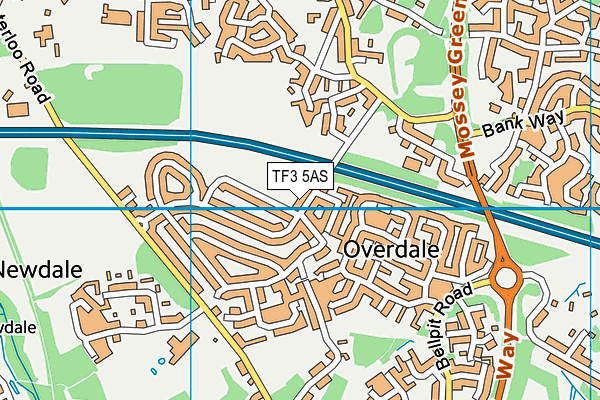 TF3 5AS map - OS VectorMap District (Ordnance Survey)