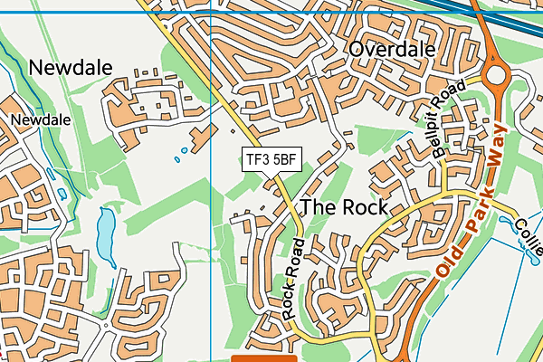 TF3 5BF map - OS VectorMap District (Ordnance Survey)