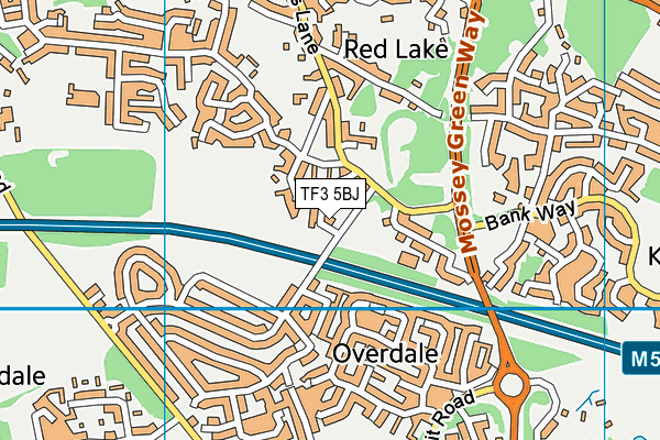 TF3 5BJ map - OS VectorMap District (Ordnance Survey)