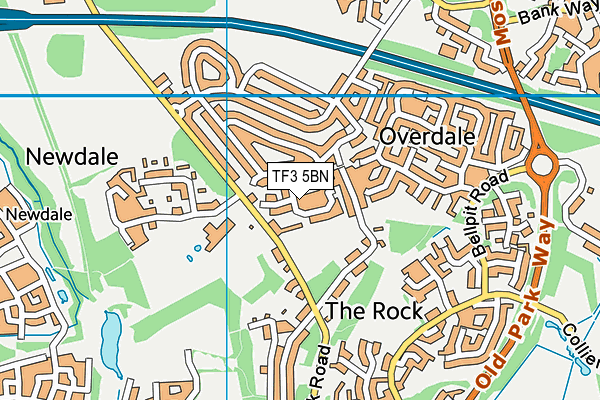 TF3 5BN map - OS VectorMap District (Ordnance Survey)