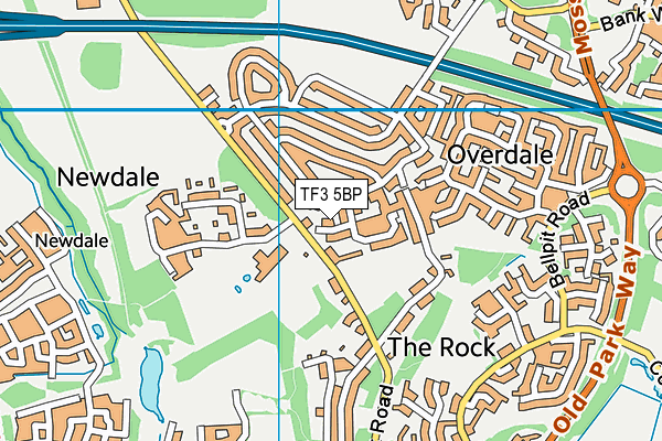 TF3 5BP map - OS VectorMap District (Ordnance Survey)