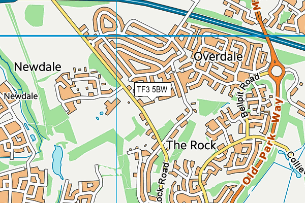 TF3 5BW map - OS VectorMap District (Ordnance Survey)
