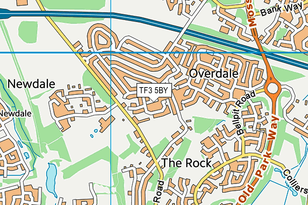 TF3 5BY map - OS VectorMap District (Ordnance Survey)