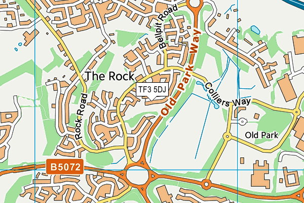 TF3 5DJ map - OS VectorMap District (Ordnance Survey)