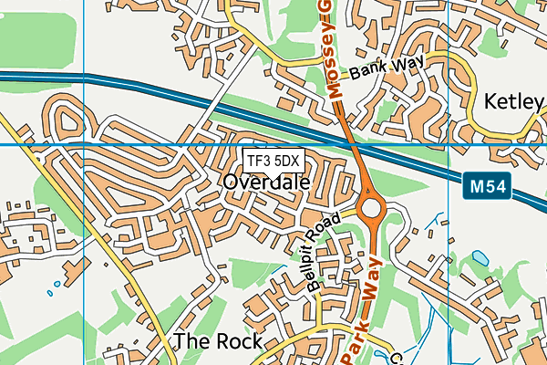 TF3 5DX map - OS VectorMap District (Ordnance Survey)