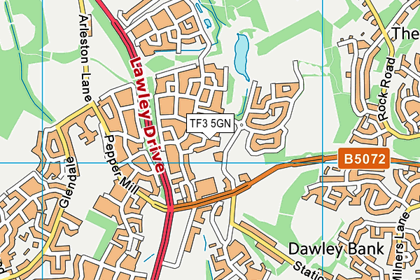 TF3 5GN map - OS VectorMap District (Ordnance Survey)