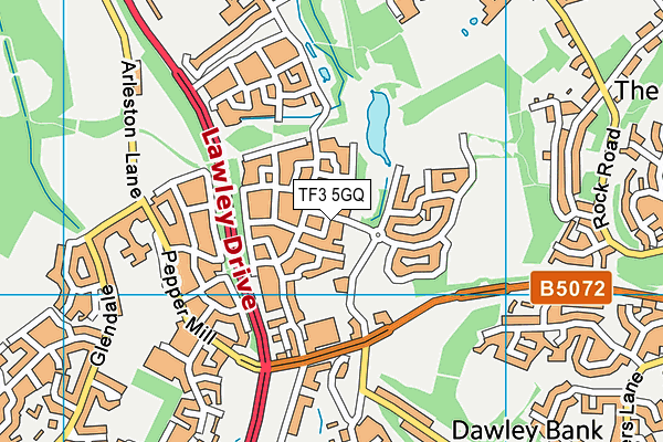 TF3 5GQ map - OS VectorMap District (Ordnance Survey)