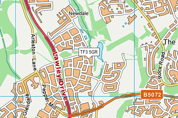 TF3 5GR map - OS VectorMap District (Ordnance Survey)