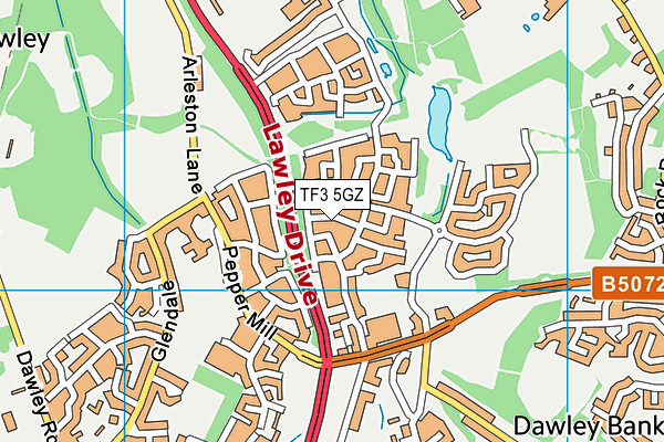 TF3 5GZ map - OS VectorMap District (Ordnance Survey)