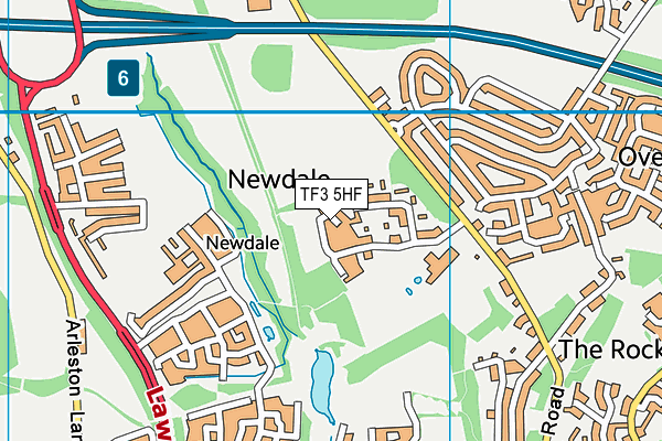 TF3 5HF map - OS VectorMap District (Ordnance Survey)