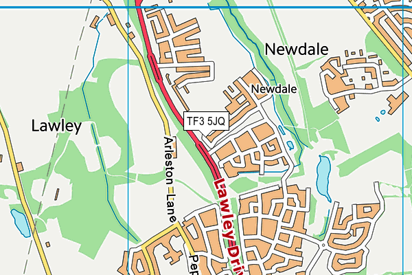 TF3 5JQ map - OS VectorMap District (Ordnance Survey)