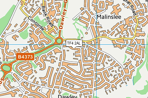 TF4 2AL map - OS VectorMap District (Ordnance Survey)