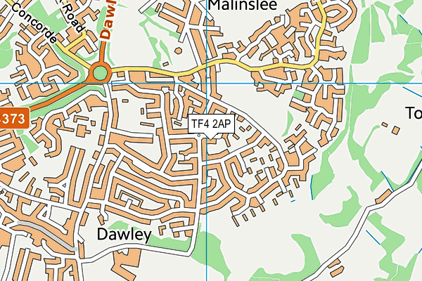 TF4 2AP map - OS VectorMap District (Ordnance Survey)