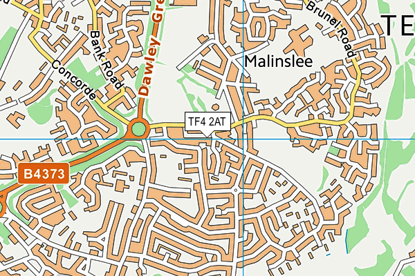 TF4 2AT map - OS VectorMap District (Ordnance Survey)