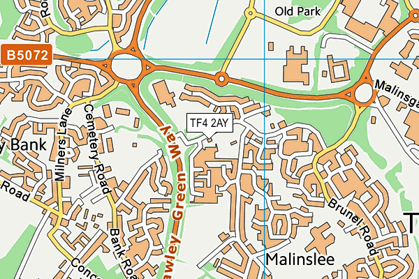 TF4 2AY map - OS VectorMap District (Ordnance Survey)