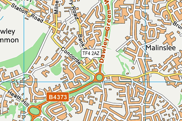 TF4 2AZ map - OS VectorMap District (Ordnance Survey)