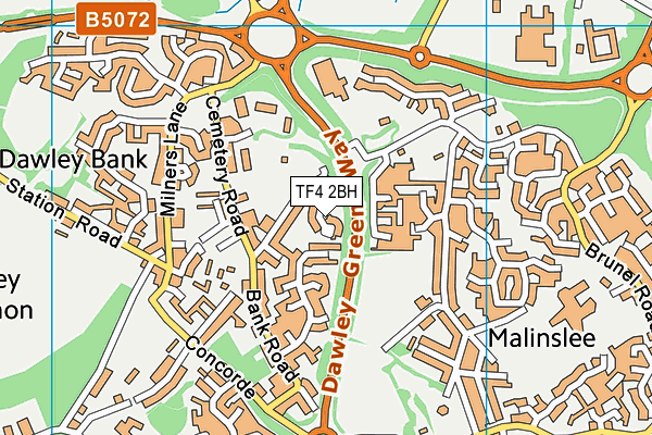 TF4 2BH map - OS VectorMap District (Ordnance Survey)