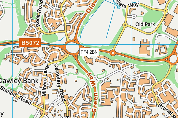 TF4 2BN map - OS VectorMap District (Ordnance Survey)