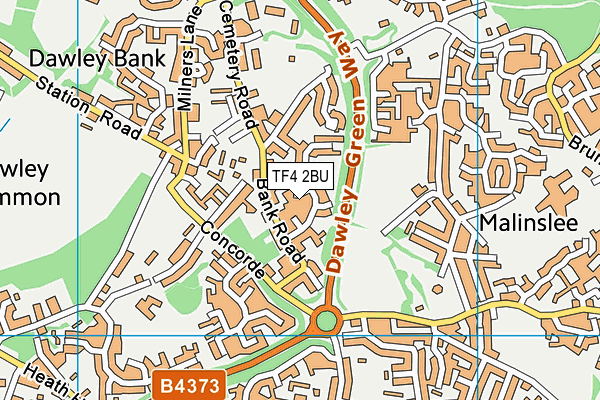 TF4 2BU map - OS VectorMap District (Ordnance Survey)