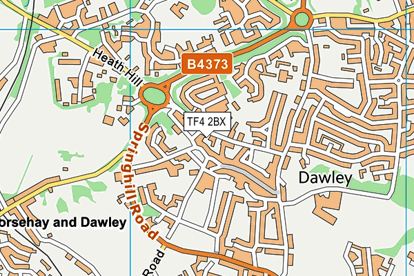 TF4 2BX map - OS VectorMap District (Ordnance Survey)