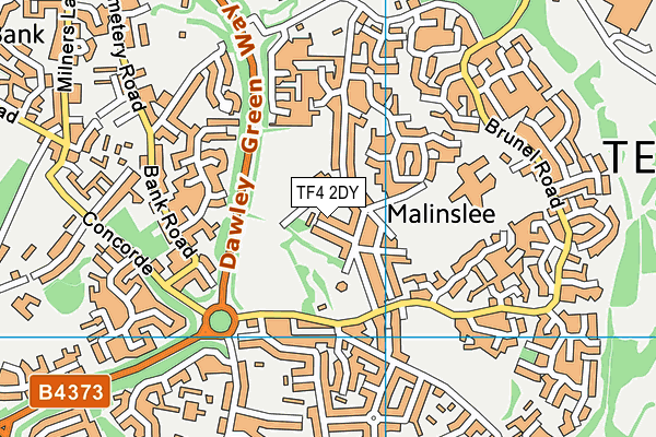TF4 2DY map - OS VectorMap District (Ordnance Survey)