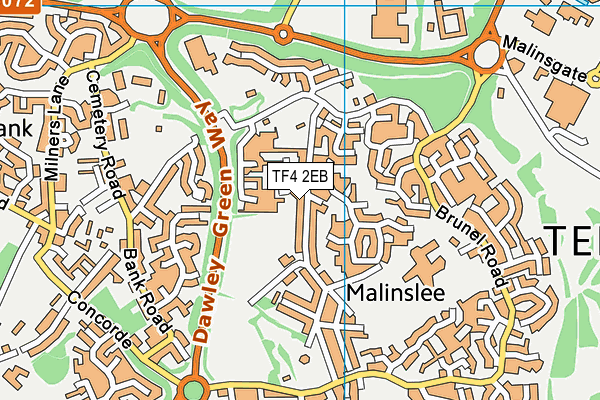 TF4 2EB map - OS VectorMap District (Ordnance Survey)