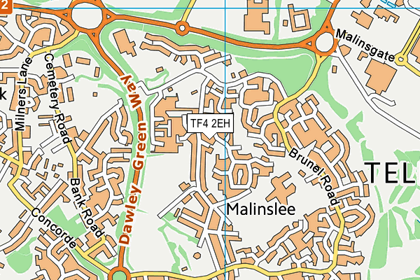 TF4 2EH map - OS VectorMap District (Ordnance Survey)