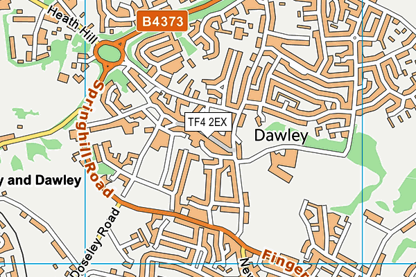 TF4 2EX map - OS VectorMap District (Ordnance Survey)