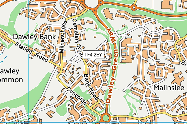 TF4 2EY map - OS VectorMap District (Ordnance Survey)