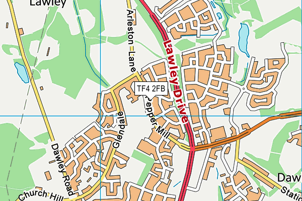 TF4 2FB map - OS VectorMap District (Ordnance Survey)