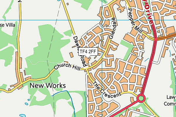 TF4 2FF map - OS VectorMap District (Ordnance Survey)