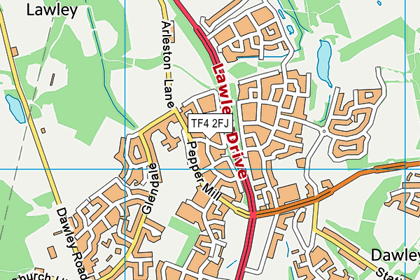 TF4 2FJ map - OS VectorMap District (Ordnance Survey)