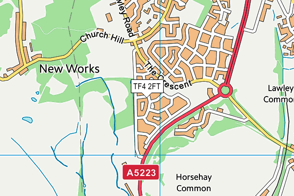 TF4 2FT map - OS VectorMap District (Ordnance Survey)