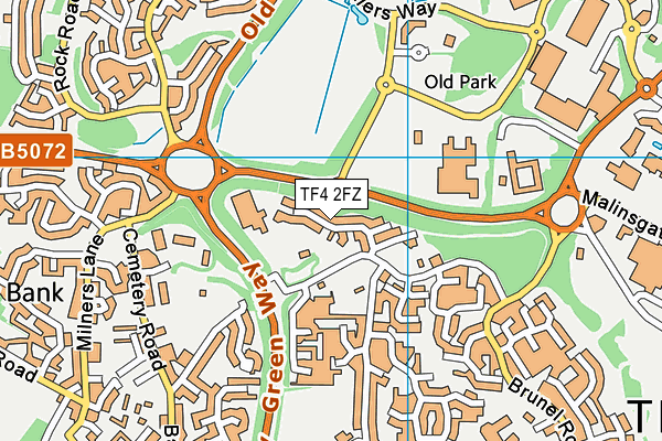 TF4 2FZ map - OS VectorMap District (Ordnance Survey)