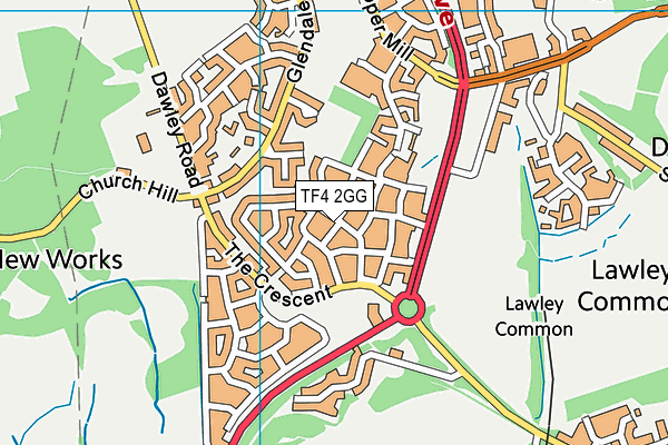 TF4 2GG map - OS VectorMap District (Ordnance Survey)